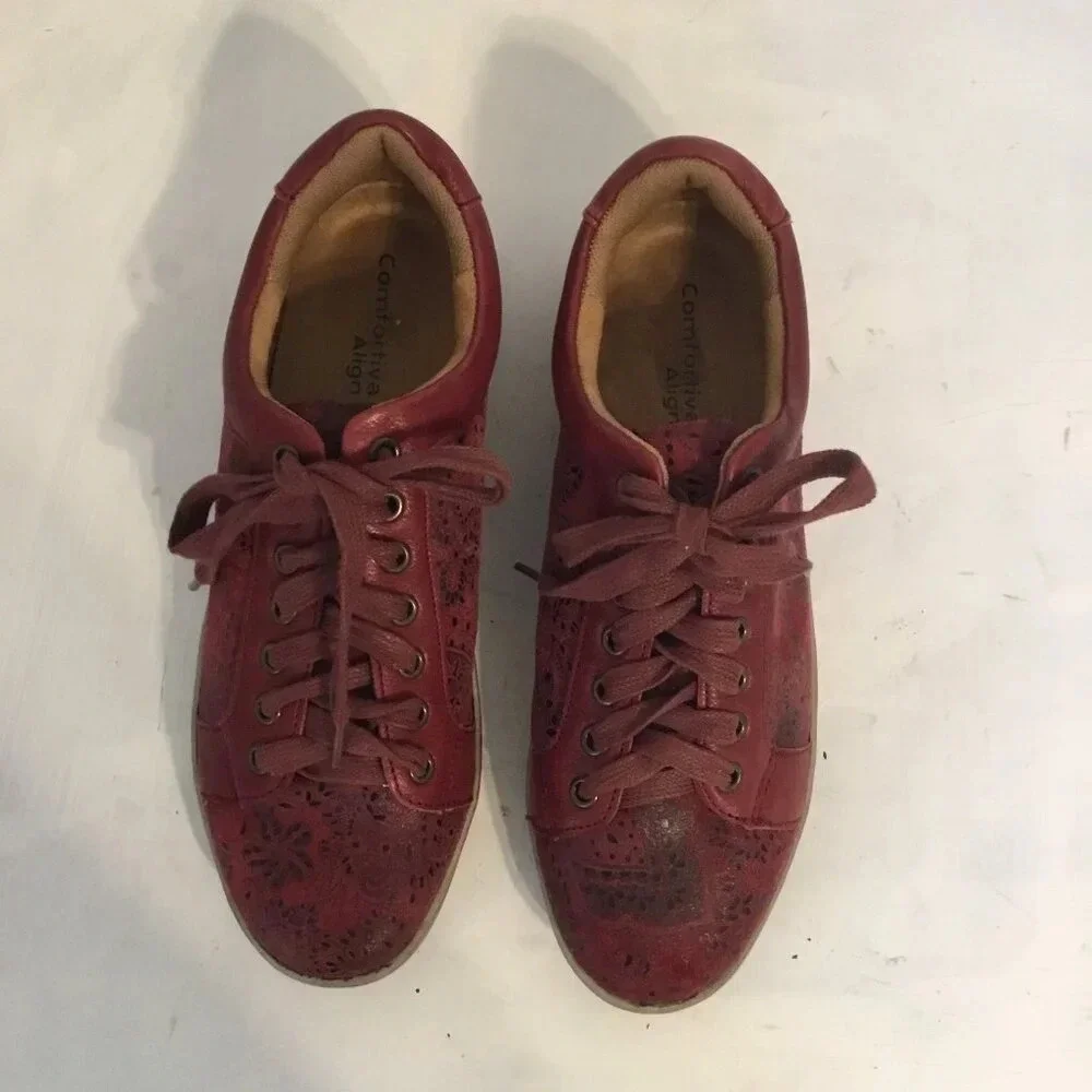 Nwot Comfortiva Caledonia Memory Foam Russet Red Leather Women's Shoes Sz 9 M